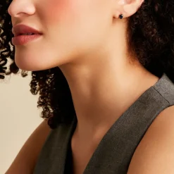 Histoire d'Or Boucles D'oreilles Puces Or Jaune Ovale Saphir