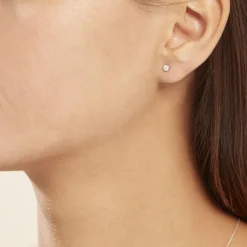 Histoire d'Or Boucles D'oreilles Puces Or Blanc Agota Diamants