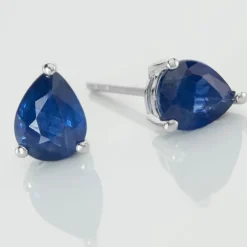 Histoire d'Or Boucles D'oreilles Puces Or Blanc Isador Saphir