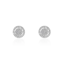 Boucles D'oreilles Puces Or Blanc Nawra Diamants Synthétiques-Histoire d'Or Outlet