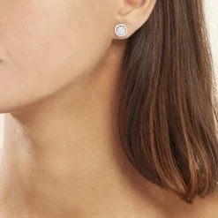 Boucles D'oreilles Puces Or Blanc Nawra Diamants Synthétiques-Histoire d'Or Outlet