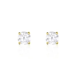 Histoire d'Or Boucles D'oreilles Puces Or Jaune Victoria Diamants