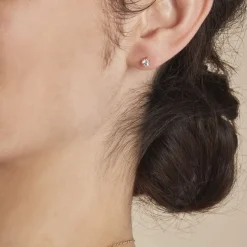 Histoire d'Or Boucles D'oreilles Puces Or Jaune Victoria Diamants