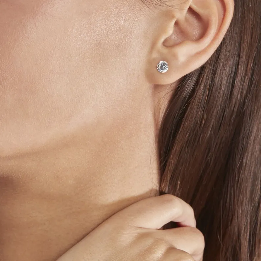 Boucles D'oreilles Puces Or Jaune Katherina Oxyde De Zirconium-Histoire d'Or Hot