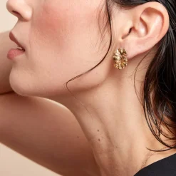 Histoire d'Or Boucles D'oreilles Puces Organic Plaqué Or Jaune