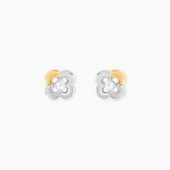 Boucles D'Oreilles Puces Or Jaune Oxyde De Zirconium-Histoire d'Or Online