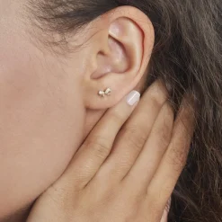 Histoire d'Or Boucles D'oreilles Puces Or Jaune Brunnera Oxydes De Zirconium