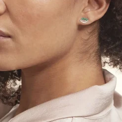 Histoire d'Or Boucles D'oreilles Puces Or Jaune  Sheelagh Emeraudes Diamants