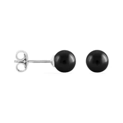 Boucles D'oreilles Puces Orbe Argent Blanc Céramique-Histoire d'Or Outlet