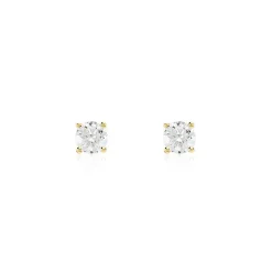 Histoire d'Or Boucles D'oreilles Puces Or Jaune Aphrodite Diamants