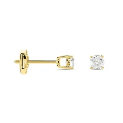 Histoire d'Or Boucles D'oreilles Puces Or Jaune Aphrodite Diamants
