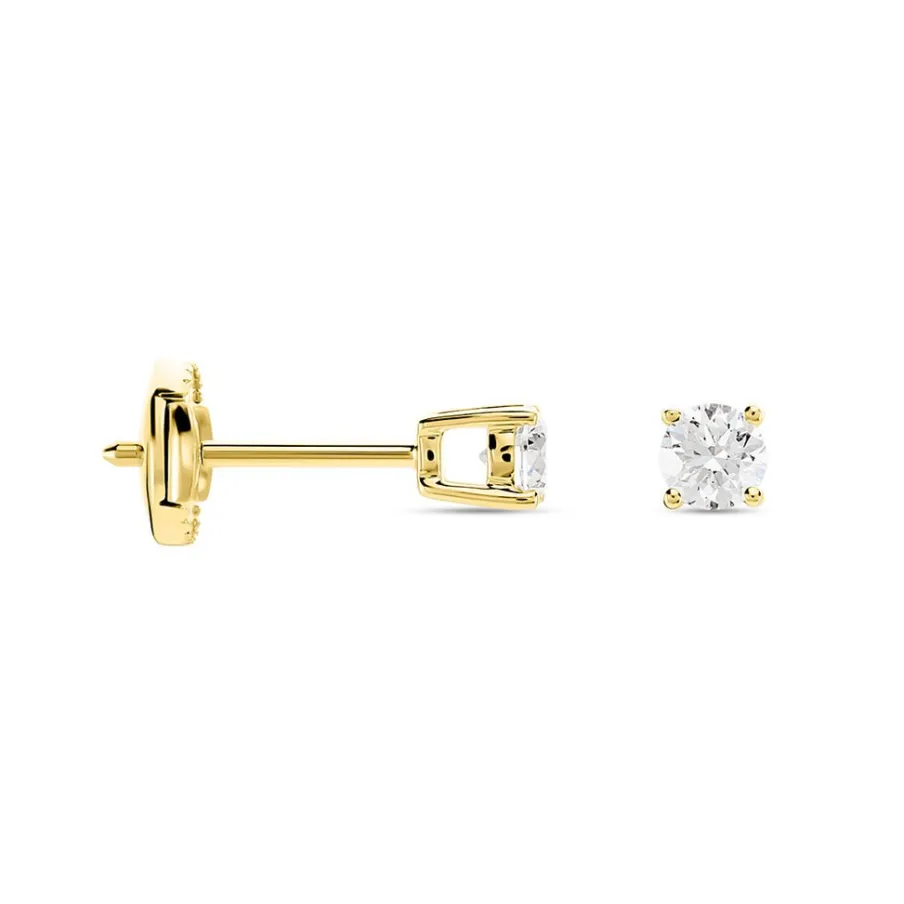 Histoire d'Or Boucles D'oreilles Puces Or Jaune Aphrodite Diamants
