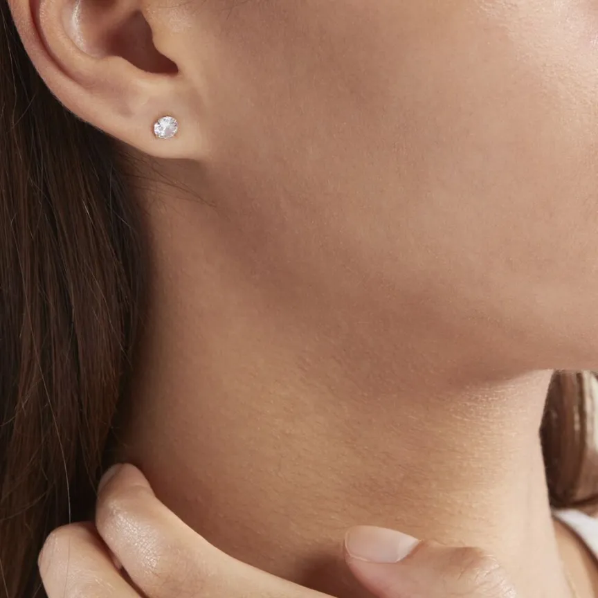 Boucles D'oreilles Puces Or Jaune Katherina Oxyde De Zirconium-Histoire d'Or New