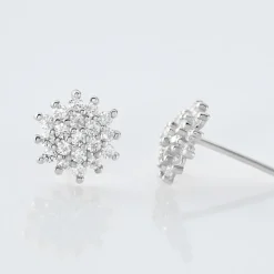 Histoire d'Or Boucles D'oreilles Puces Or Blanc Kristel Oxydes De Zirconium