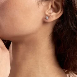 Histoire d'Or Boucles D'oreilles Puces Or Blanc Kristel Oxydes De Zirconium