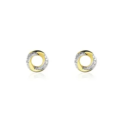 Histoire d'Or Boucles D'oreilles Puces Or Jaune Pamila Diamants