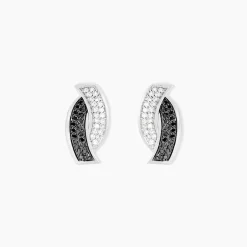 Boucles D'oreilles Puces Oia Or Blanc Diamant-Histoire d'Or New