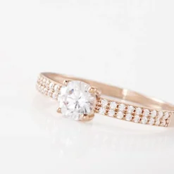 Boucles D'oreilles Puces Or Rose Maeva Topazes Oxydes De Zirconium-Histoire d'Or Hot