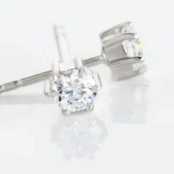 Boucles D'oreilles Puces Petrine Argent Blanc Oxyde De Zirconium-Histoire d'Or Clearance