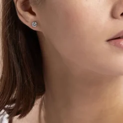 Boucles D'oreilles Puces Philia Argent Blanc Oxyde De Zirconium-Histoire d'Or New