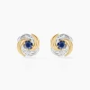 Histoire d'Or Boucles D'oreilles Puces Potentille Or Jaune Saphir