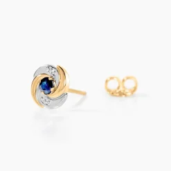 Histoire d'Or Boucles D'oreilles Puces Potentille Or Jaune Saphir