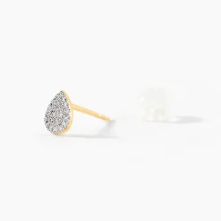 Histoire d'Or Boucles D'oreilles Puces Pear C Or Jaune Diamant