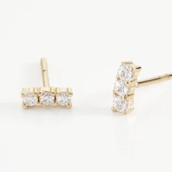 Boucles D'oreilles Puces Plaqué Or Jaune Alodia Oxydes De Zirconium-Histoire d'Or Best