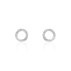 Boucles D'oreilles Puces Prisco Argent Blanc Oxyde De Zirconium-Histoire d'Or Outlet
