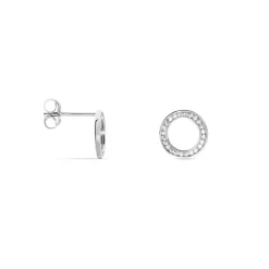 Boucles D'oreilles Puces Prisco Argent Blanc Oxyde De Zirconium-Histoire d'Or Outlet