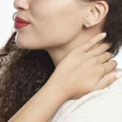 Boucles D'oreilles Puces Prisco Argent Blanc Oxyde De Zirconium-Histoire d'Or Outlet