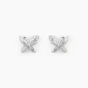Histoire d'Or Boucles D'oreilles Puces Papillon Or Blanc Diamant