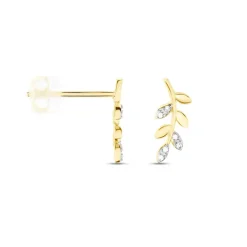 Histoire d'Or Boucles D'oreilles Puces Palmiro Or Jaune Diamant