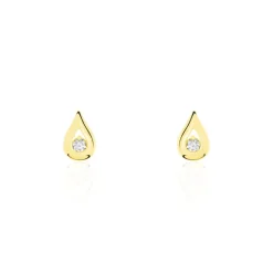 Boucles D'oreilles Puces Purete Or Jaune Diamant-Histoire d'Or Online