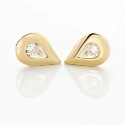 Boucles D'oreilles Puces Purete Or Jaune Diamant-Histoire d'Or Online