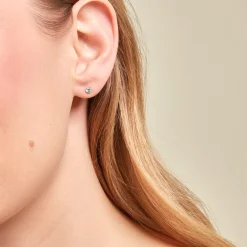 Histoire d'Or Boucles D'oreilles Puces Pepita Or Jaune Oxyde De Zirconium