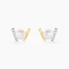 Histoire d'Or Boucles D'oreilles Puces Pearly Or Jaune Perle De Culture Oxyde