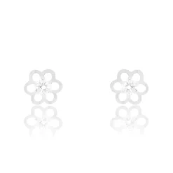 Boucles D'oreilles Puces Philine Fleur De Zirconium-Histoire d'Or Sale