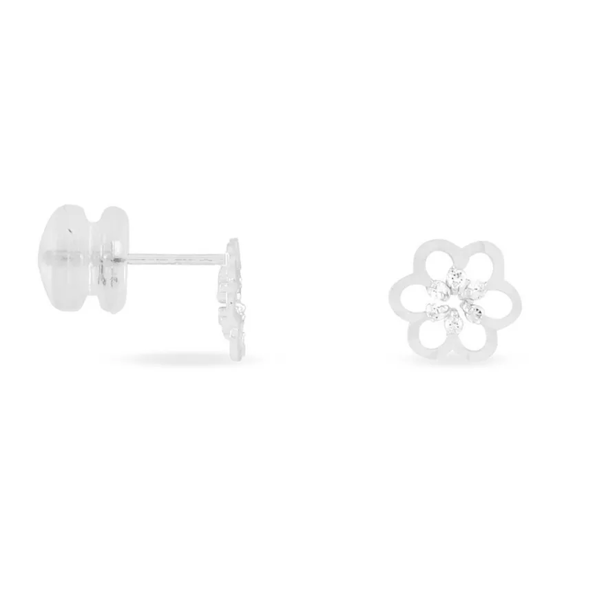 Boucles D'oreilles Puces Philine Fleur De Zirconium-Histoire d'Or Sale