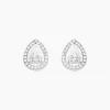 Boucles D'oreilles Puces Pilar Argent Blanc Oxyde De Zirconium-Histoire d'Or Clearance