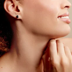 Histoire d'Or Boucles D'oreilles Puces Prudencia Or Blanc Saphir