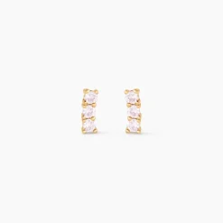 Histoire d'Or Boucles D'oreilles Puces Plaqué Or Jaune Alodia Oxyde De Zirconium