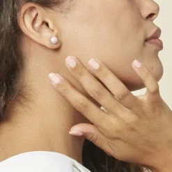 Boucles D'oreilles Puces Perta Argent Blanc Oxyde De Zirconium-Histoire d'Or Best