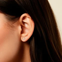 Boucles D'Oreilles Puces Pilvi Or Jaune Oxyde De Zirconium-Histoire d'Or Sale