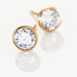 Histoire d'Or Boucles D'oreilles Puces Plaqué Or Jaune Niclaus Oxyde