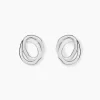 Boucles D'Oreilles Puces Paros Argent Blanc-Histoire d'Or New