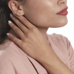 Boucles D'oreilles Puces Pavel Argent Rose Oxyde De Zirconium-Histoire d'Or Outlet