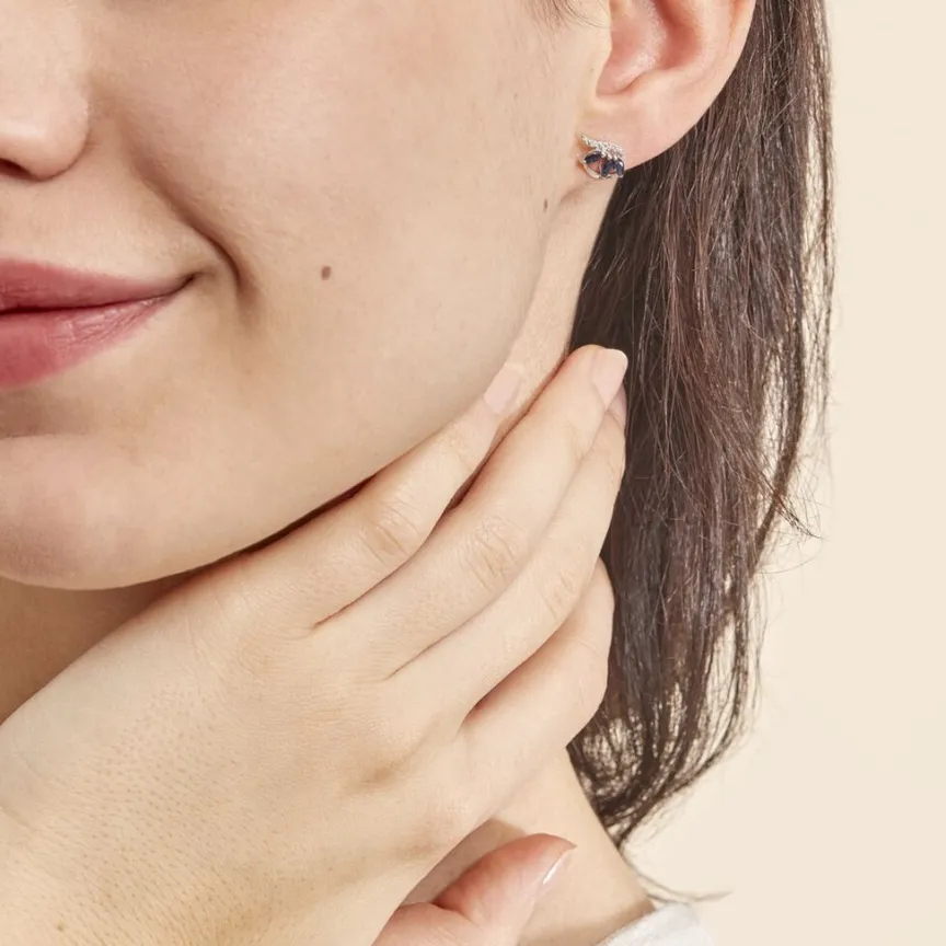 Boucles D'oreilles Puces Petale Et Diamant-Histoire d'Or Clearance