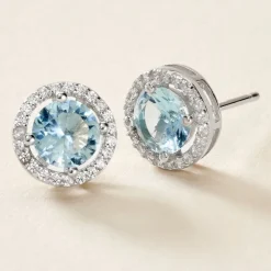 Histoire d'Or Boucles D'oreilles Puces Rio Argent Blanc Oxyde