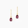 Boucles D'oreilles Puces Rhodolite Kayline Or Jaune Rhodolite-Histoire d'Or Outlet